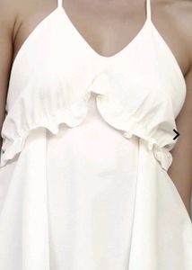 White Ruffle Dress