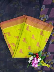Beautiful Olive Green Pattu Saree