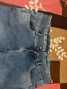 Light Blue Faded Jean Slim Fit Ankle Length