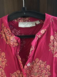 Utsa by Westside -Pink Floral Print Anarkali Kurti
