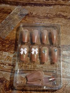 Press-On Nail Set with Bows