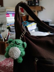 Cute Crochet Green Frog Keychain