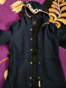Navy "Wonder" Hooded Coat