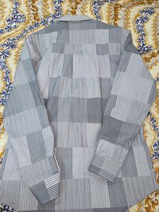 Grey Stripes Full Sleeve Shirt
