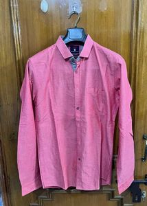 DARK PINK PATTERNED FORMAL SHIRT 38