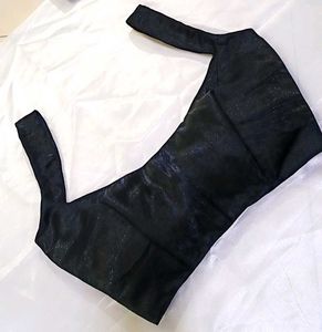 Padded Raw Silk Strappy Blouse