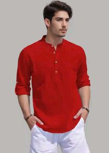 Red Cotton Kurta