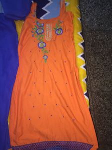 Orange Blue Suit Set