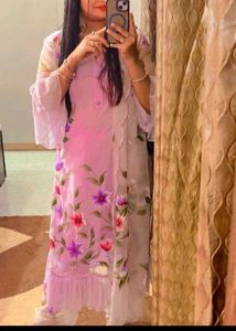 Organza Hand Printed Suit