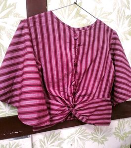 🎀Striped Knot-Front Top🎀