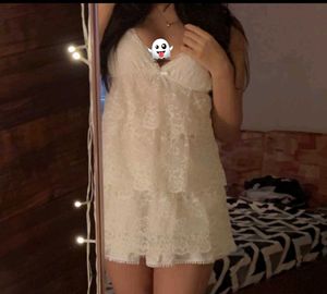 White Lace Mini Dress