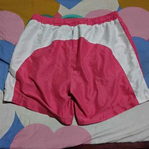 Pink And White  Shorts