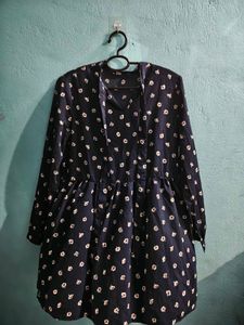 Floral Print Navy Dress