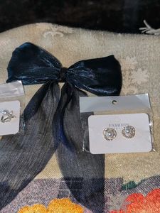 Cute bow n 2 Earrings set