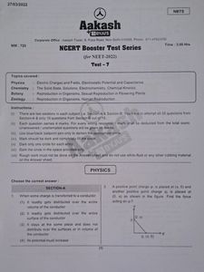 Aakash Institute NEET NCERT Booster Test Series (8 Part Syllabus Tests) 720 marks Mock Test Papers (pdf solutions available)