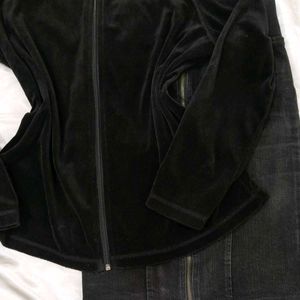 Black Velvet Zip-Up Jacket✨