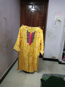 Yellow Bird Print Tunic Top