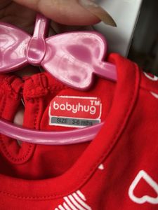Cute Little Red Heart Baby Girl Frock