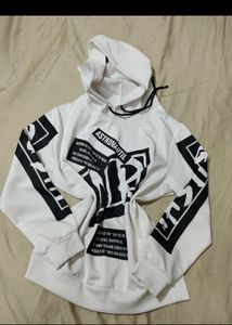 Cool Typographic Prinnt Astronaut Hoodie