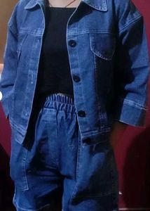 Denim Jacket &amp; Shorts Set
