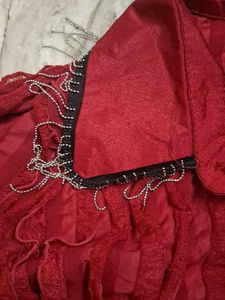 Red Textured Blouse