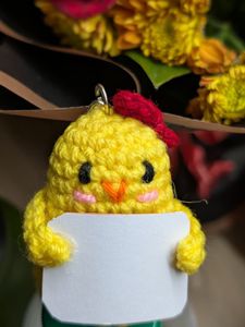 Crochet Chicken Keychain