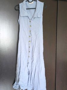 Blue Button-Down Dress