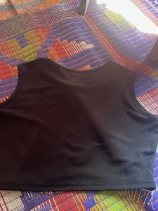 Black Sleeveless Crop Top