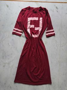 Maroon T-Shirt Dress