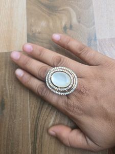 New Peral N Stone Ring Adjustable