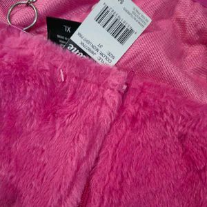 Pink Fuzzy Chain Strap Top