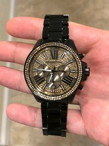 Michael Kors Watch Black Gold