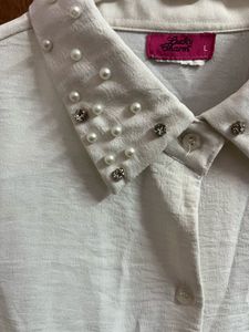 White Beads And Stone Shirt