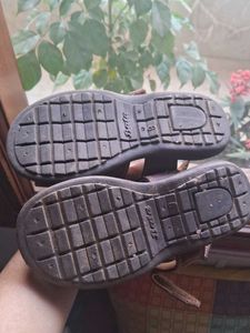Bata Brown Leather Sandals