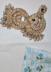 Gold &amp; Pearl Statement Earrings