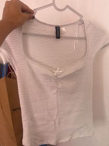 White Striped Top