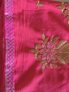 Elegant Red Embroidered Saree