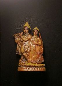 Radha-Krishna Cute Golden Shining Murti