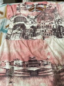Multi Printed Top Wid Back Neck Design