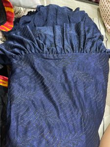 Elegant Blue Ruffle Saree