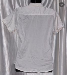 White Short Sleeve Button-Down