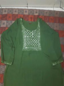 Green Embellished Kurta