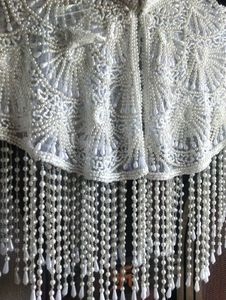 Pearl Embellished Poncho Cape