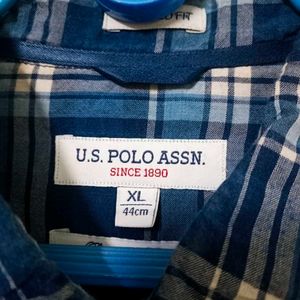 U.S. Polo Assn. Blue Plaid Shirt - XL