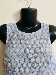 Women Blue Lace Top H&amp;M