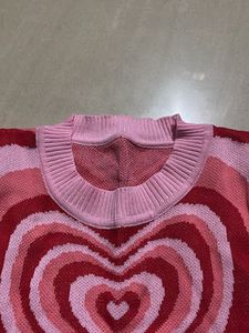 Heart Pattern Knit Top