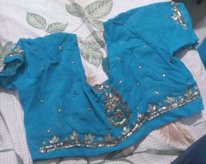 Turquoise Embellished Fabric