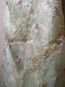 Pastel Green Dupatta With Zari Work💚