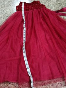 Preloved Maroon Sequin Girls Party Dress