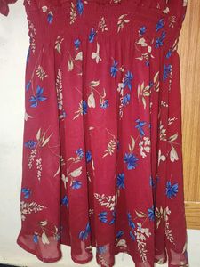 Floral Maroon Mini Dress